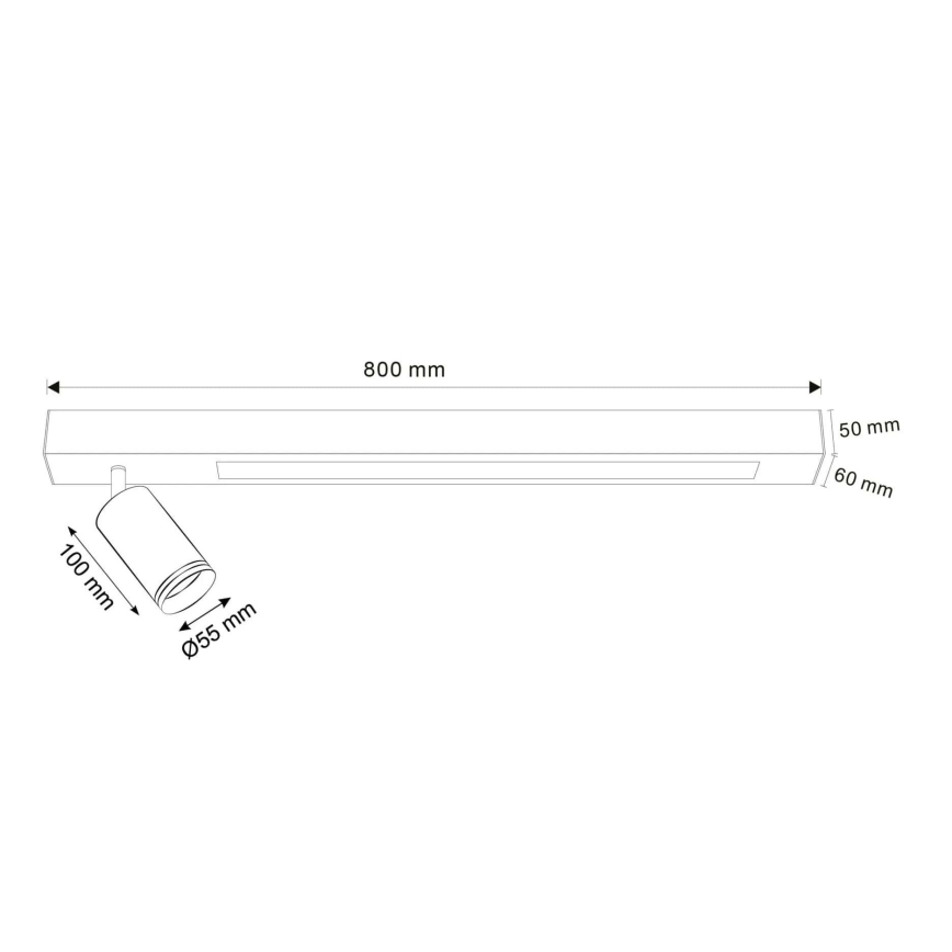 Plafón LED PARÍS LED/24W/230V + 1xGU10/10W negro