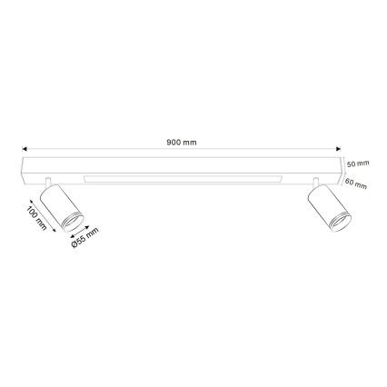 Plafón LED PARÍS LED/24W/230V + 2xGU10/10W negro