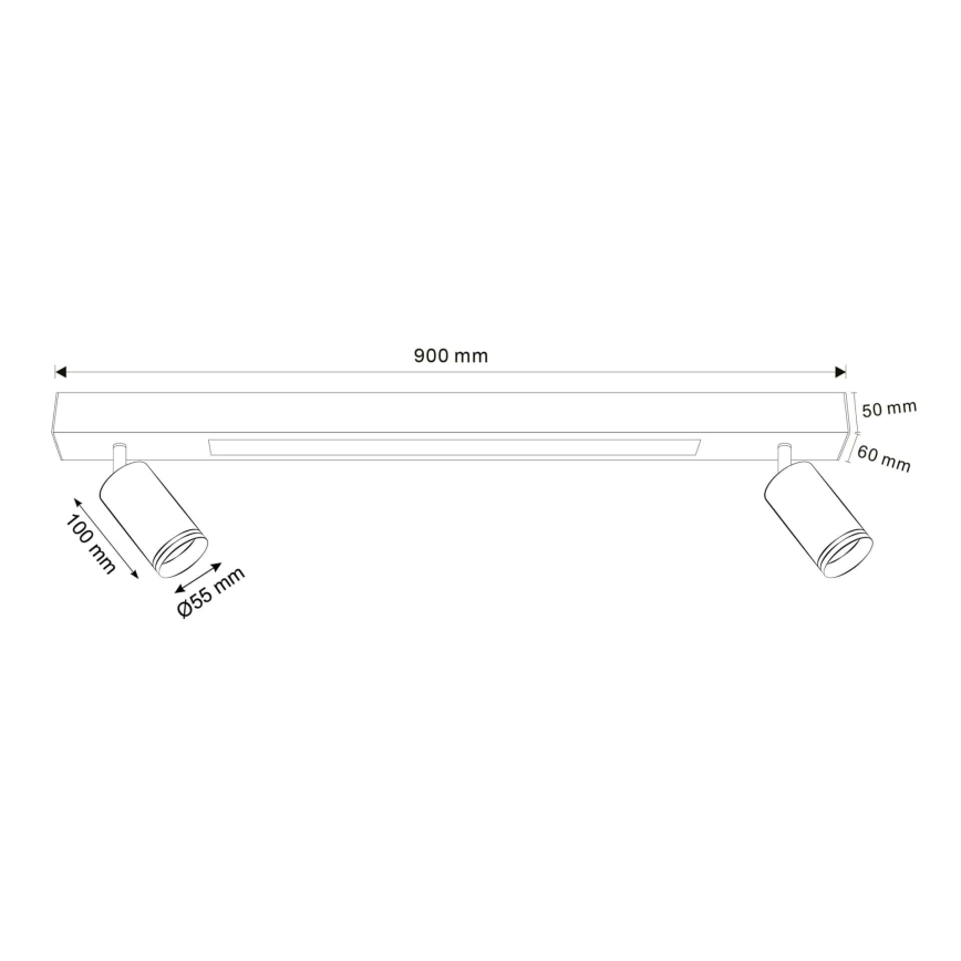 Plafón LED PARÍS LED/24W/230V + 2xGU10/10W negro