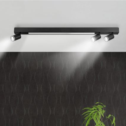 Plafón LED PARÍS LED/24W/230V + 3xGU10/10W negro