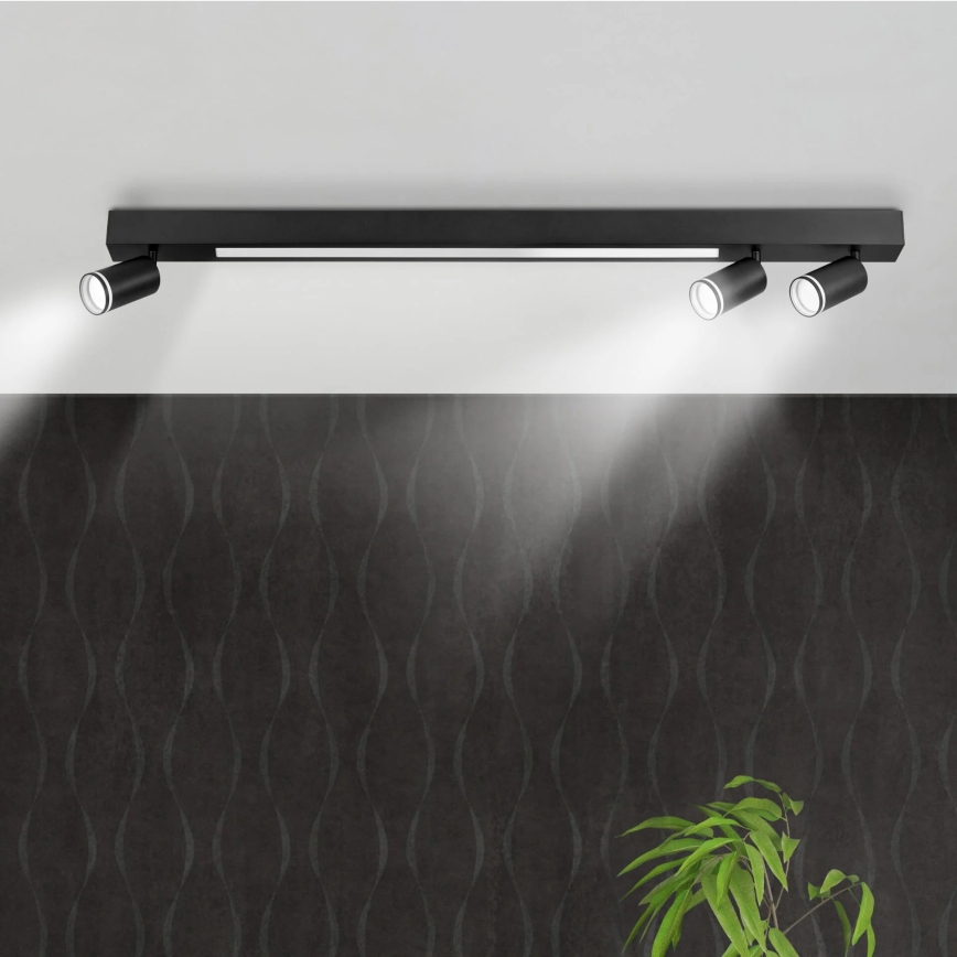 Plafón LED PARÍS LED/24W/230V + 3xGU10/10W negro