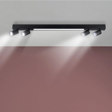 Plafón LED PARÍS LED/24W/230V + 4xGU10/10W negro