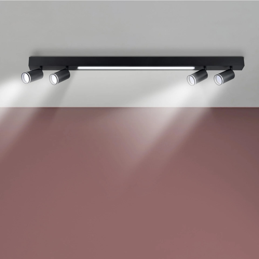 Plafón LED PARÍS LED/24W/230V + 4xGU10/10W negro