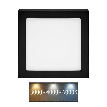 Plafón LED RAFA LED/12W/230V 3000/4000/6000K 17x17 cm negro