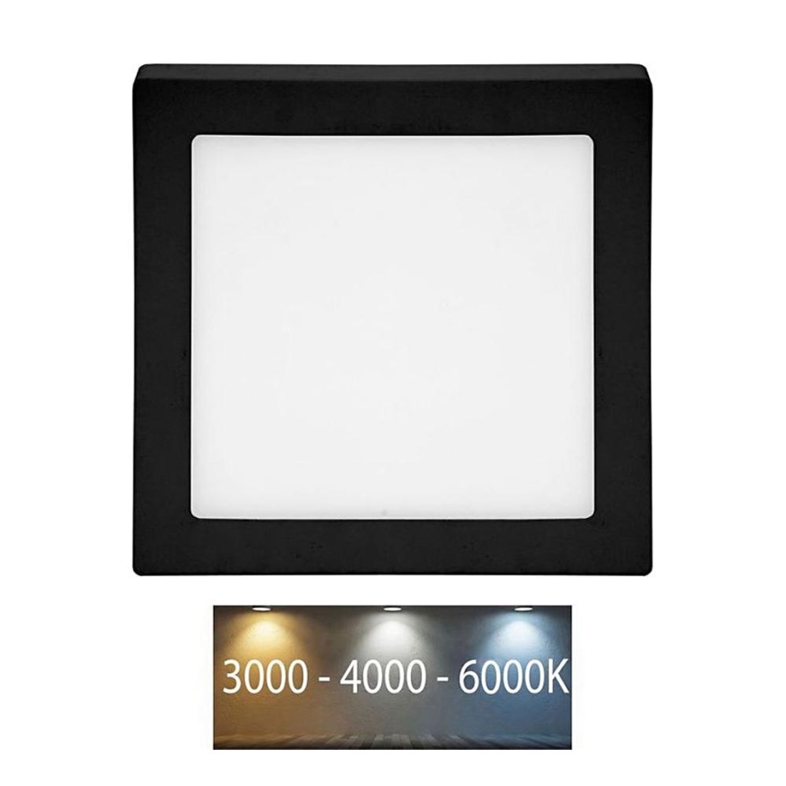 Plafón LED RAFA LED/12W/230V 3000/4000/6000K 17x17 cm negro