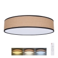Plafón LED regulable BROWNIE LED/48W/230V 3000-6500K marrón diá. 40 cm + control remoto