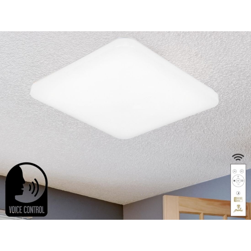 Plafón LED regulable con control por voz OPAL LED/48W/230V 2700-6500K blanco + control remoto