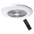 Plafón LED regulable con ventilador ARIA LED/38W/230V 3000-6000K plata + mando a distancia