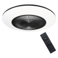 Plafón LED regulable con ventilador ARIA LED/38W/230V negro/blanco + mando a distancia