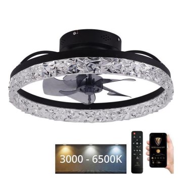 Plafón LED regulable con ventilador LED/35W/230V 3000-6500K negro + control remoto