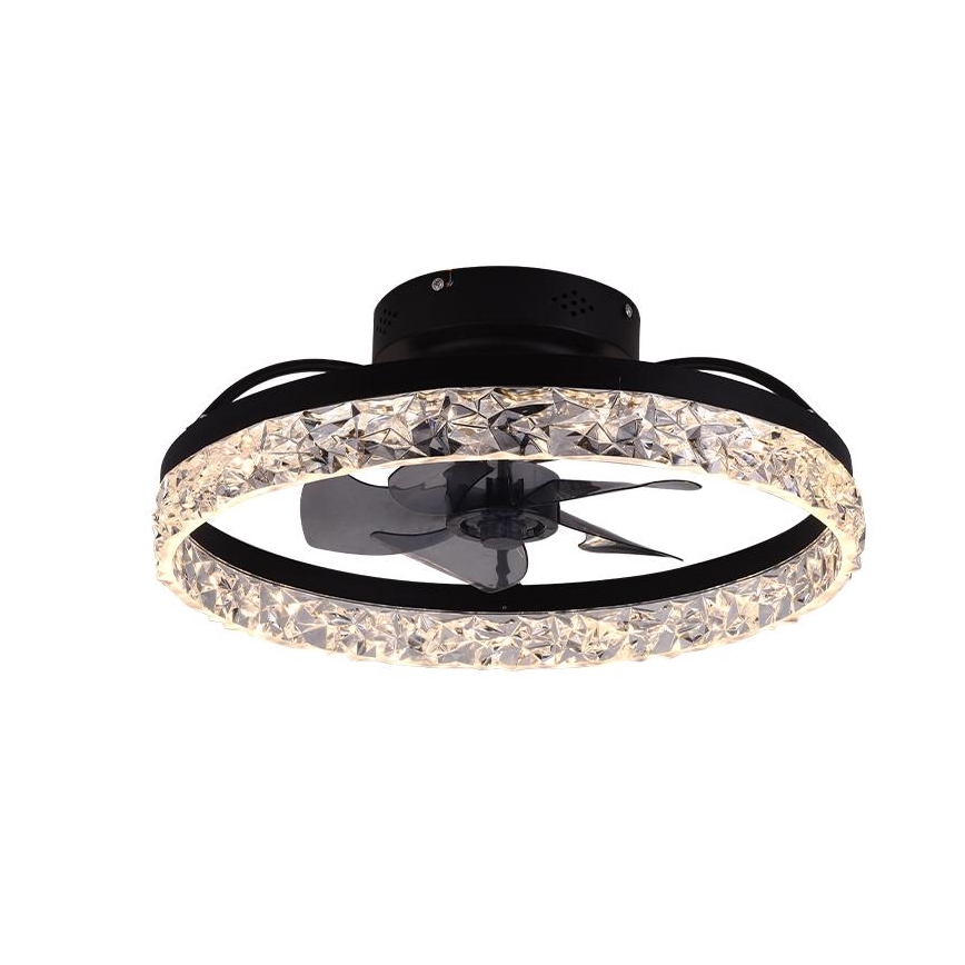 Plafón LED regulable con ventilador LED/35W/230V 3000-6500K negro + control remoto