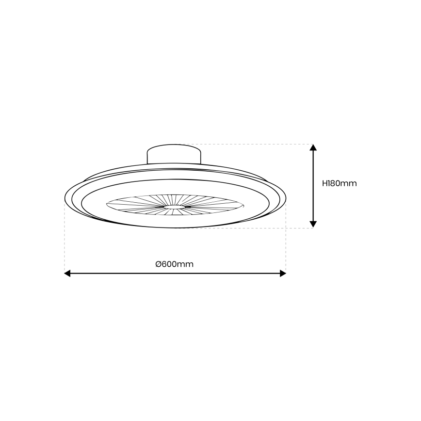 Plafón LED regulable con ventilador ZONDA LED/48W/230V 3000-6000K blanco + control remoto