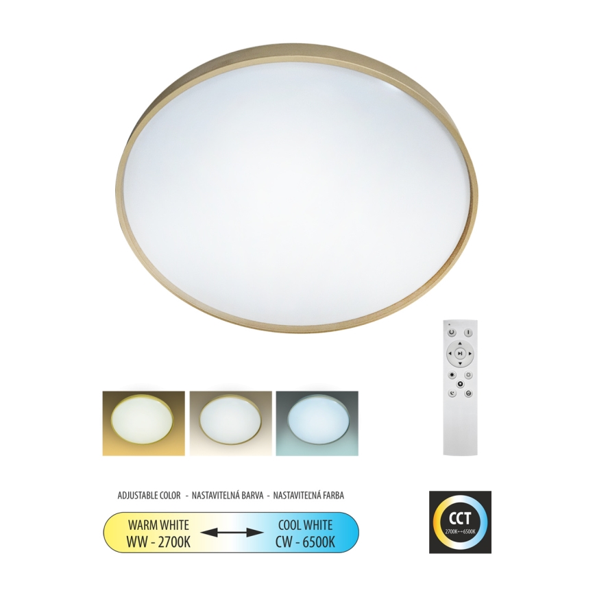 Plafón LED regulable DRINA LED/36W/230V 2700-6500K diá. 50 cm + control remoto
