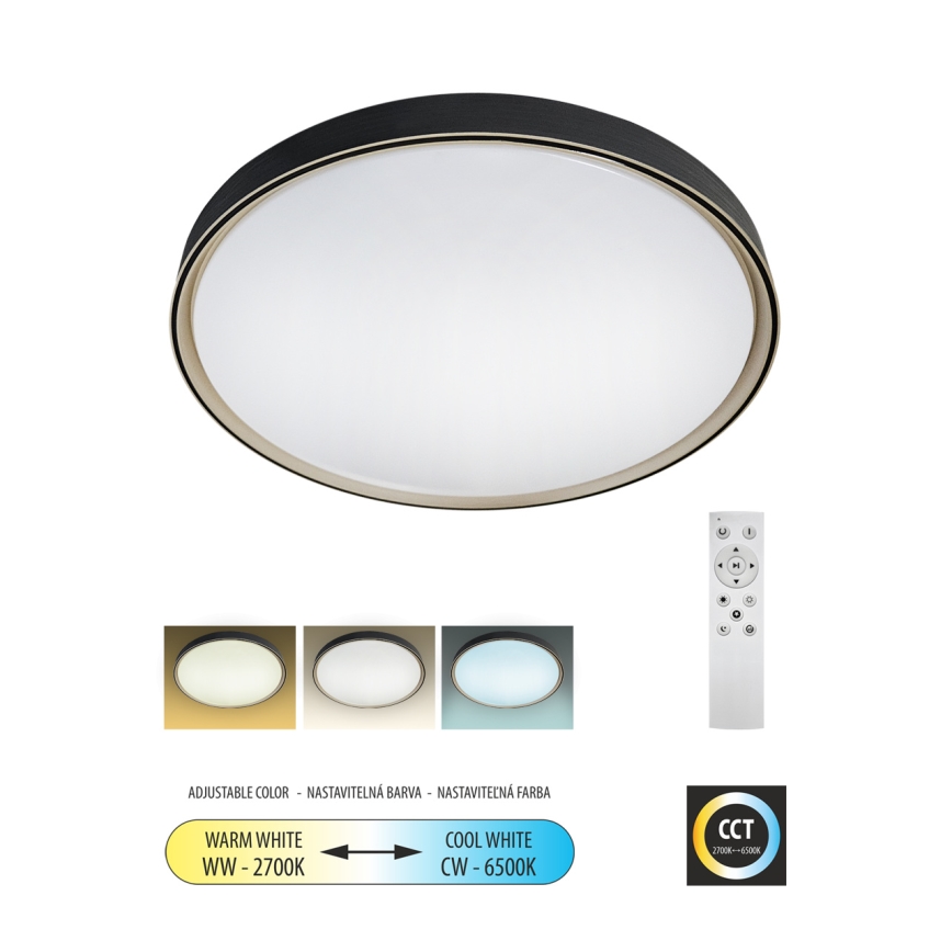 Plafón LED regulable EBRO LED/36W/230V 2700-6500K diá. 50 cm + control remoto
