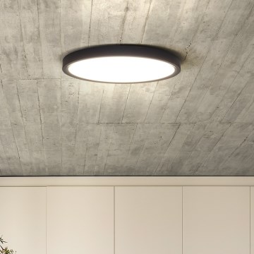 Plafón LED regulable ESTELA LED/36W/230V diá. 30 cm negro + control remoto