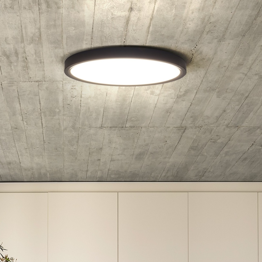 Plafón LED regulable ESTELA LED/36W/230V diá. 30 cm negro + control remoto