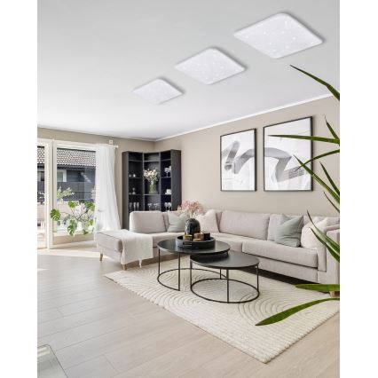 Plafón LED regulable FLORA LED/36W/230V 2700-6500K 43x43 cm + control remoto