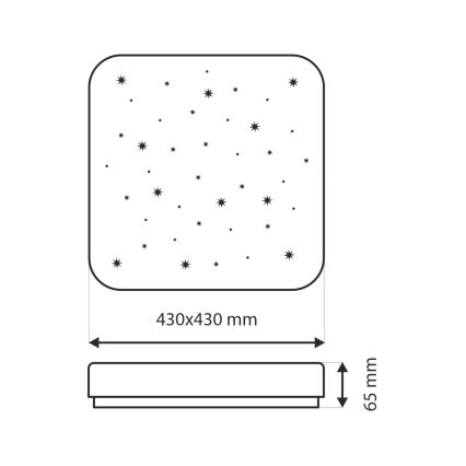 Plafón LED regulable FLORA LED/36W/230V 2700-6500K 43x43 cm + control remoto