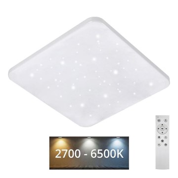 Plafón LED regulable FLORA LED/60W/230V 2700-6500K 53x53 cm + control remoto