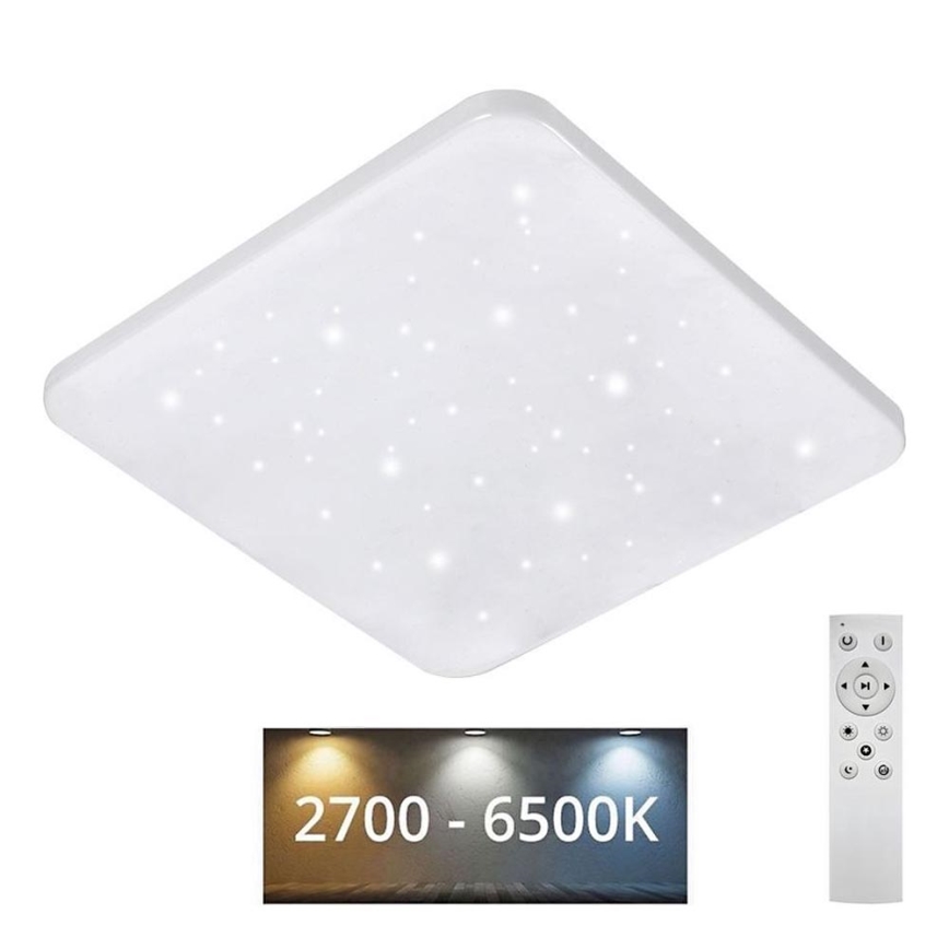 Plafón LED regulable FLORA LED/60W/230V 2700-6500K 53x53 cm + control remoto