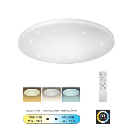 Plafón LED regulable IPOLY LED/60W/230V 2700-6500K diá. 58 cm + control remoto