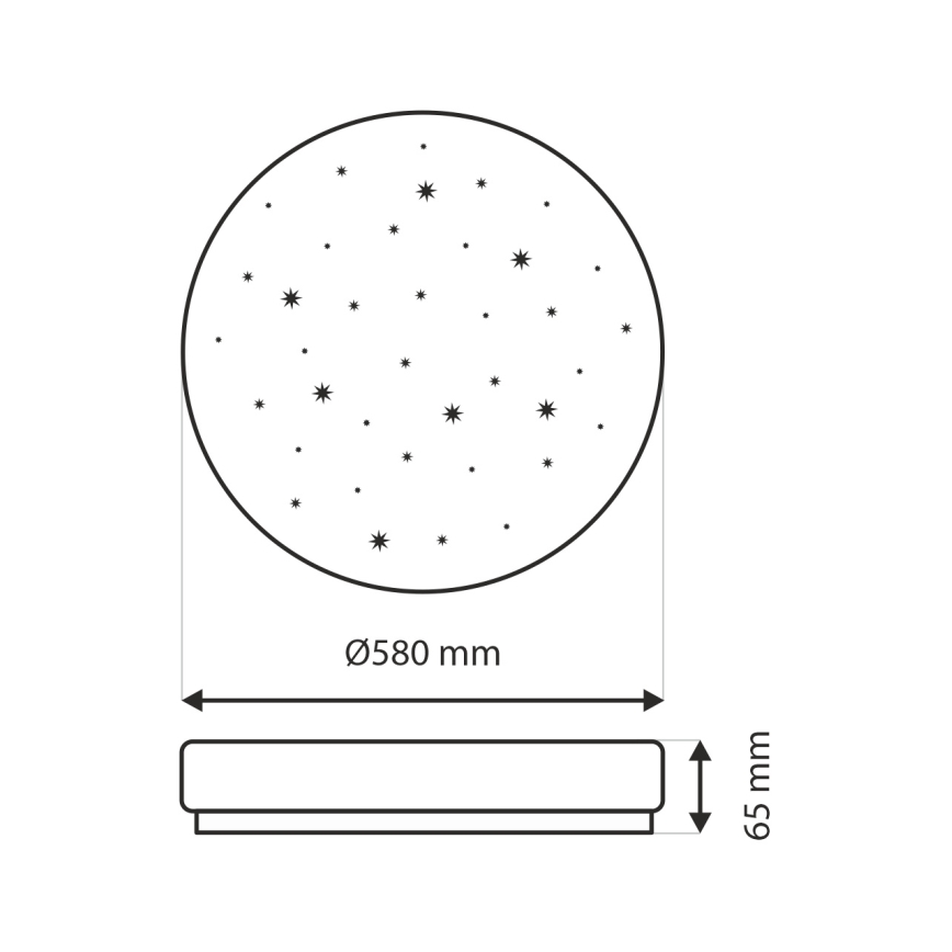 Plafón LED regulable IPOLY LED/60W/230V 2700-6500K diá. 58 cm + control remoto