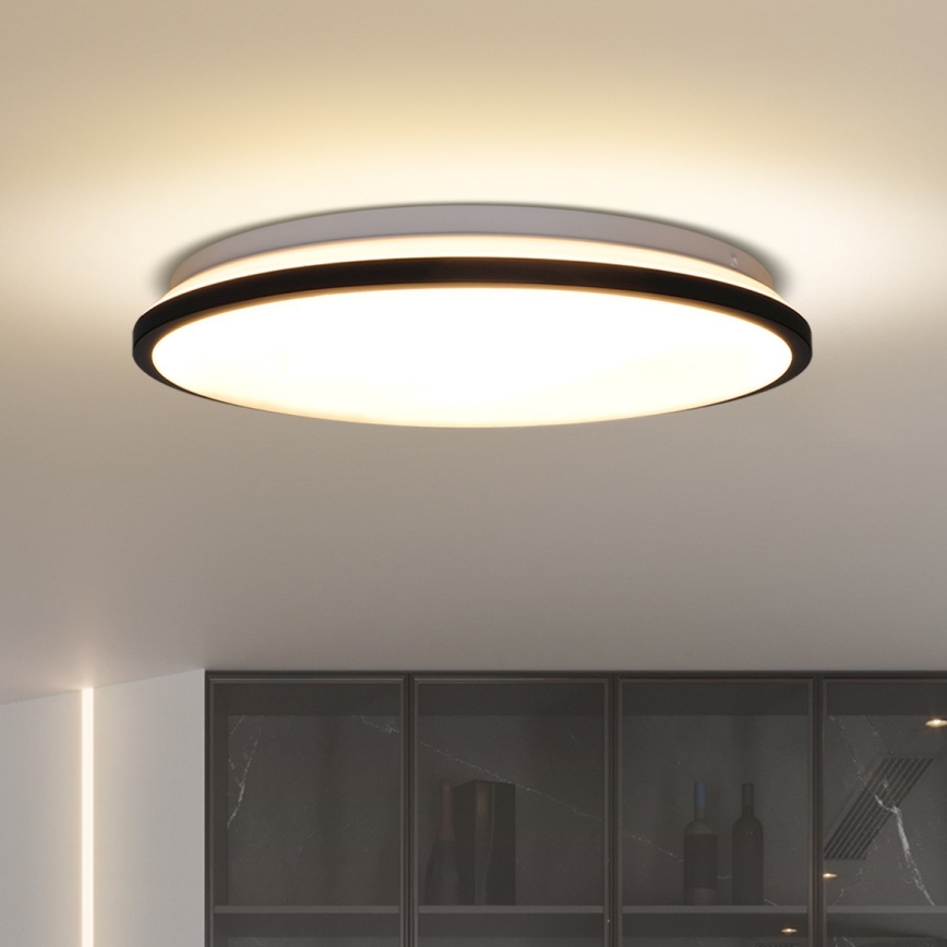 Plafón LED regulable JAMIL LED/48W/230V 3000-6500K negro + control remoto