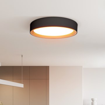 Plafón LED regulable LARIOS LED/48W/230V 3000-6500K diá. 39 cm negro + control remoto
