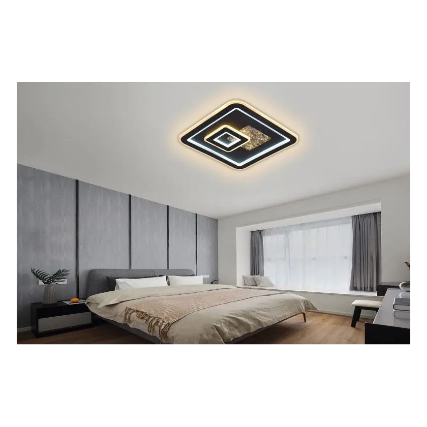 Plafón LED regulable LED/110W/230V 3000-6500K negro + control remoto
