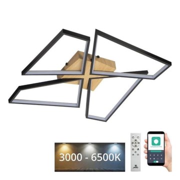 Plafón LED regulable LED/115W/230V 3000-6500K marrón/negro + control remoto