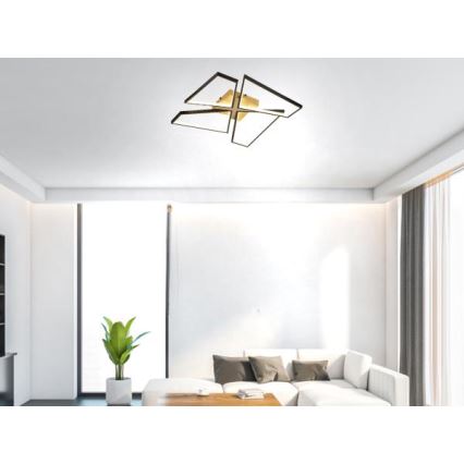 Plafón LED regulable LED/115W/230V 3000-6500K marrón/negro + control remoto