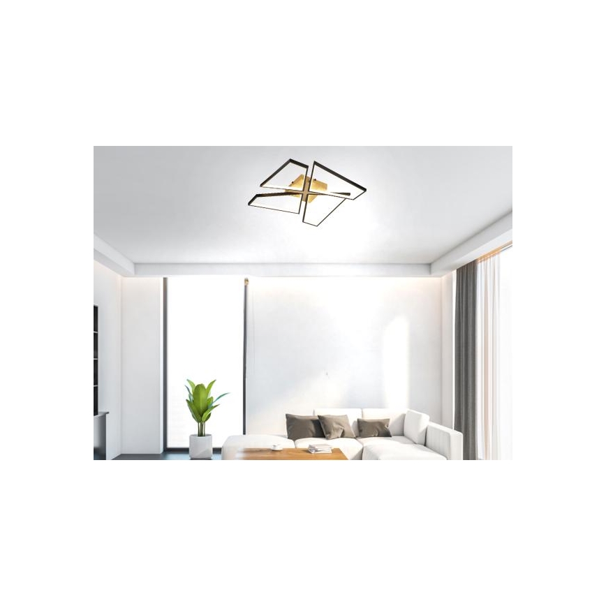 Plafón LED regulable LED/115W/230V 3000-6500K marrón/negro + control remoto