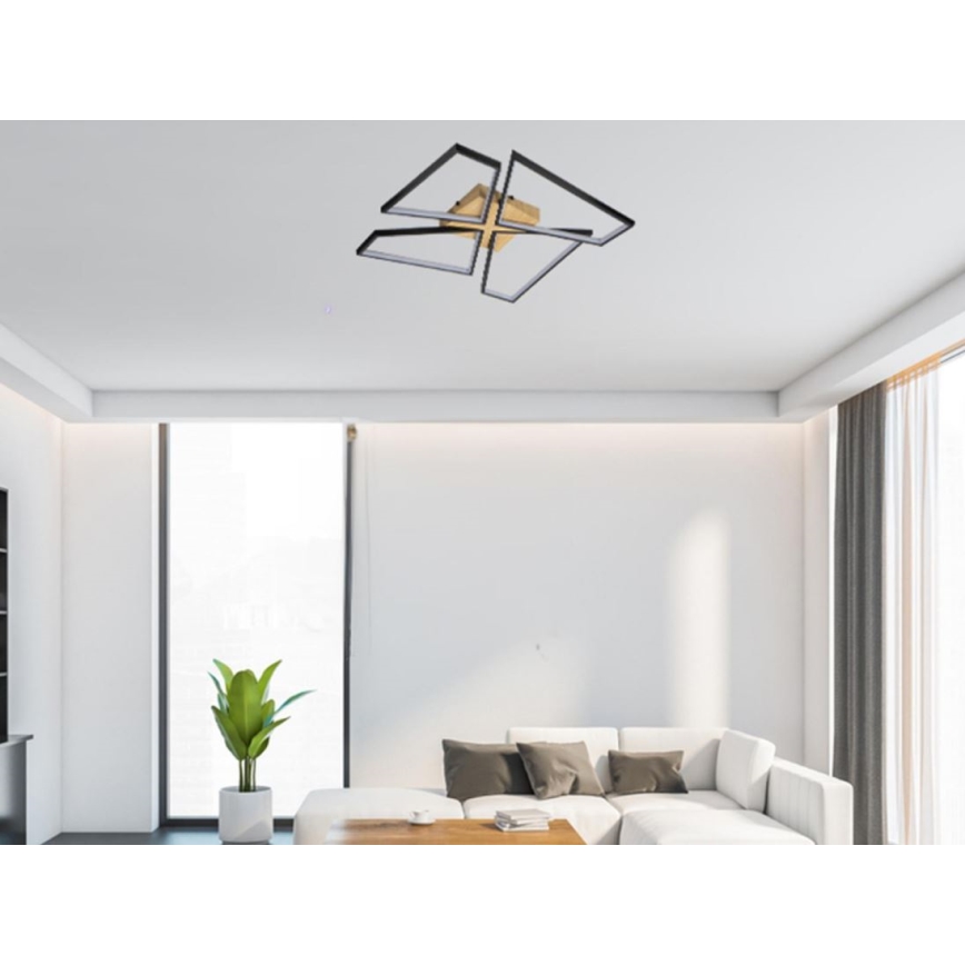 Plafón LED regulable LED/115W/230V 3000-6500K marrón/negro + control remoto