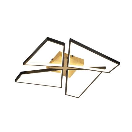 Plafón LED regulable LED/115W/230V 3000-6500K marrón/negro + control remoto