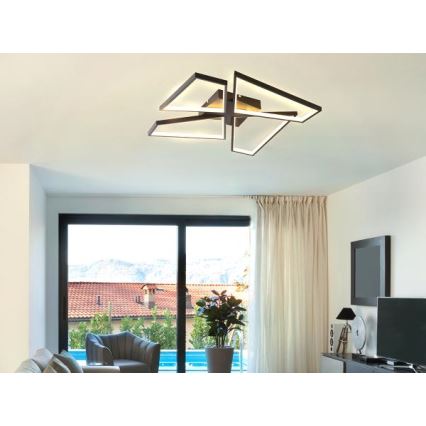 Plafón LED regulable LED/115W/230V 3000-6500K negro + control remoto
