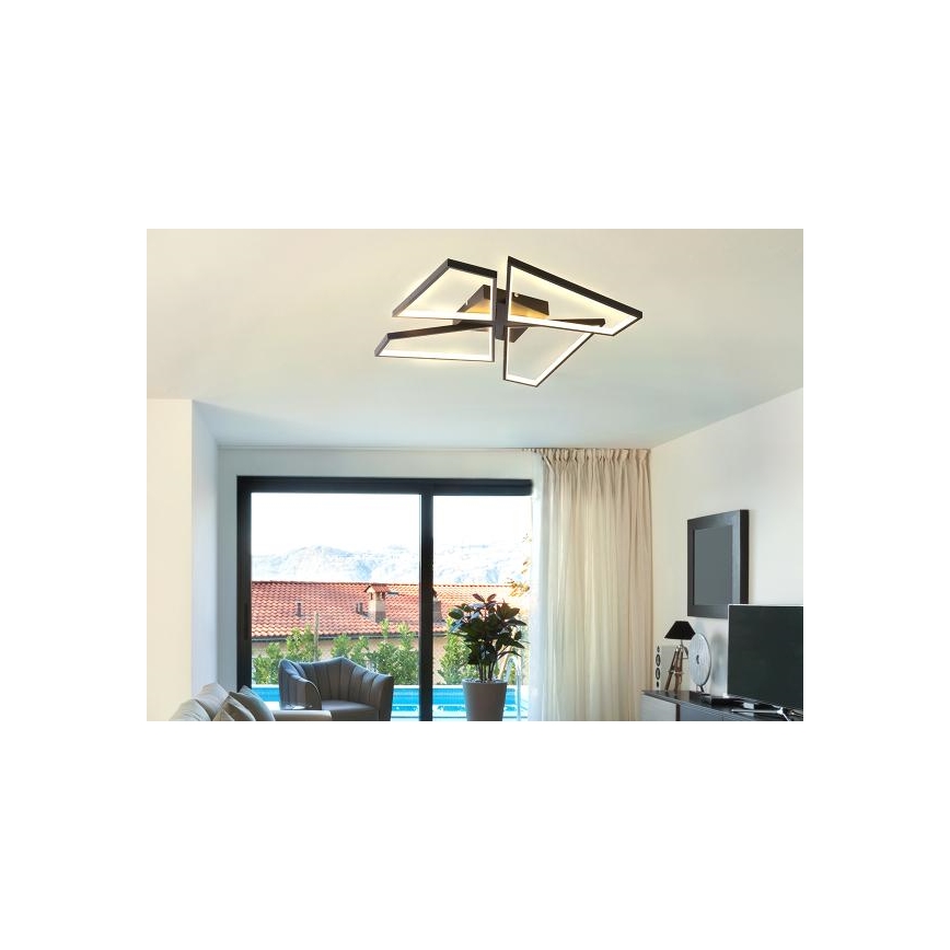Plafón LED regulable LED/115W/230V 3000-6500K negro + control remoto