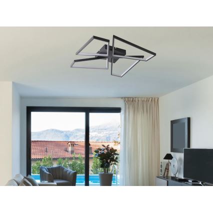 Plafón LED regulable LED/115W/230V 3000-6500K negro + control remoto