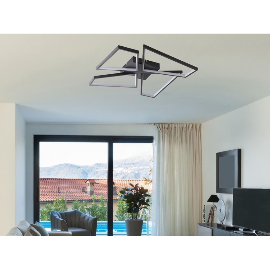 Plafón LED regulable LED/115W/230V 3000-6500K negro + control remoto