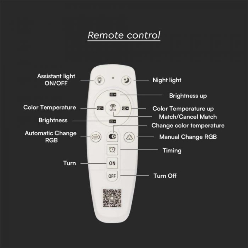 Plafón LED regulable LED/150W/230V 3000-6500K + control remoto