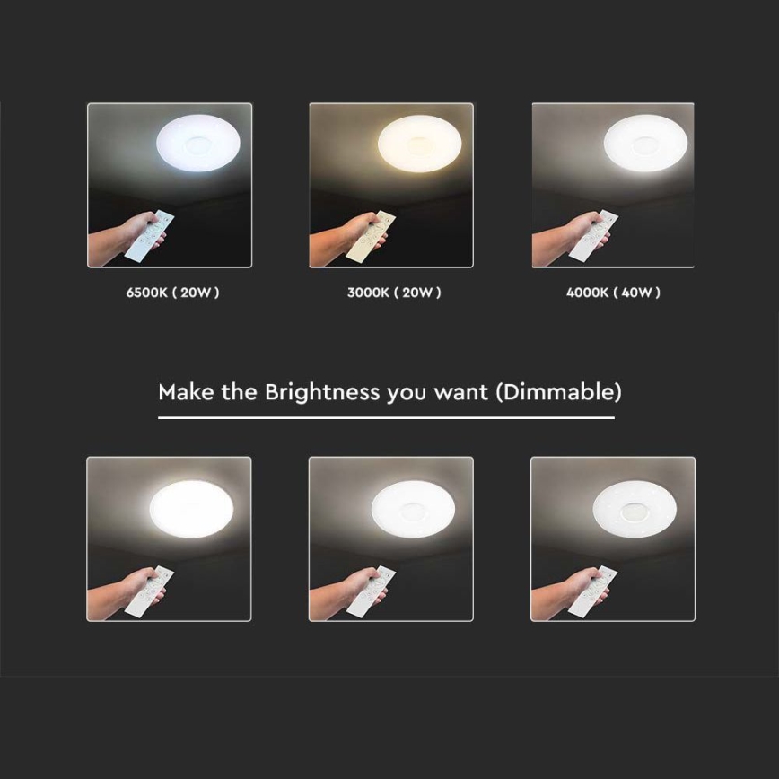 Plafón LED regulable LED/40W/230V 3000/4000/6500K + control remoto