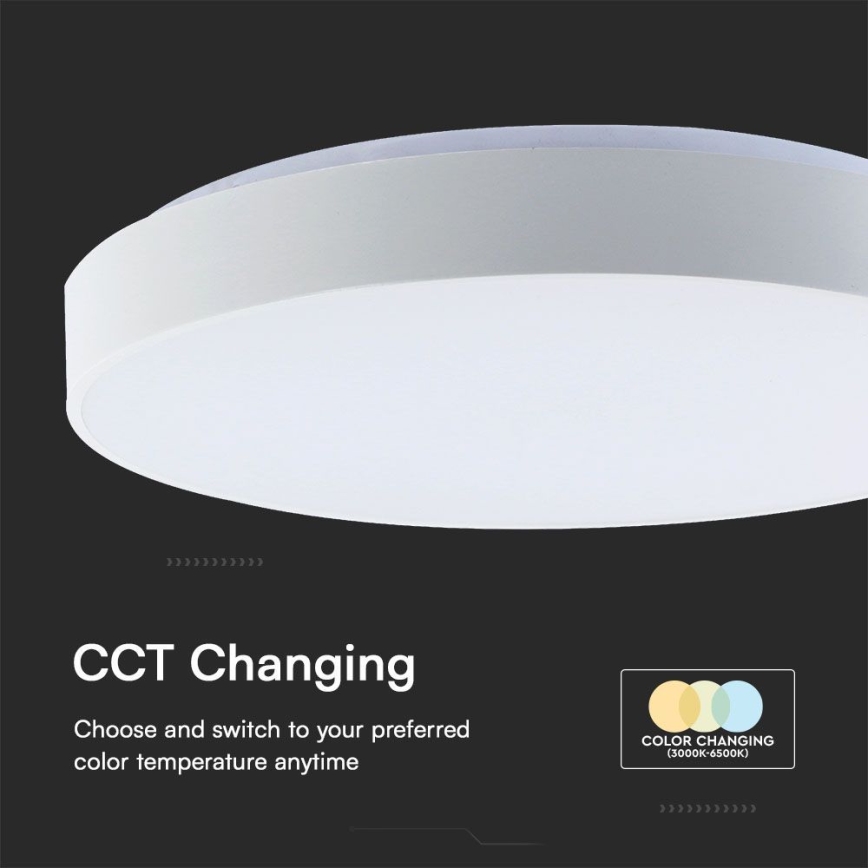 Plafón LED regulable LED/40W/230V 3000-6500K 39,5 cm blanco + control remoto