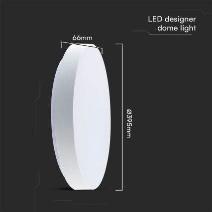 Plafón LED regulable LED/40W/230V 3000-6500K 39,5 cm blanco + control remoto