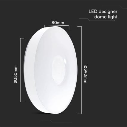 Plafón LED regulable LED/40W/230V 3000-6500K 39 cm blanco + control remoto