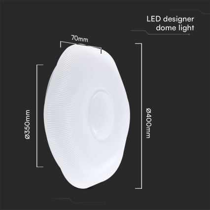 Plafón LED regulable LED/40W/230V 3000-6500K 40 cm blanco + control remoto