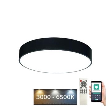 Plafón LED regulable LED/50W/230V 3000-6500K negro + control remoto
