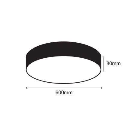 Plafón LED regulable LED/50W/230V 3000-6500K negro + control remoto