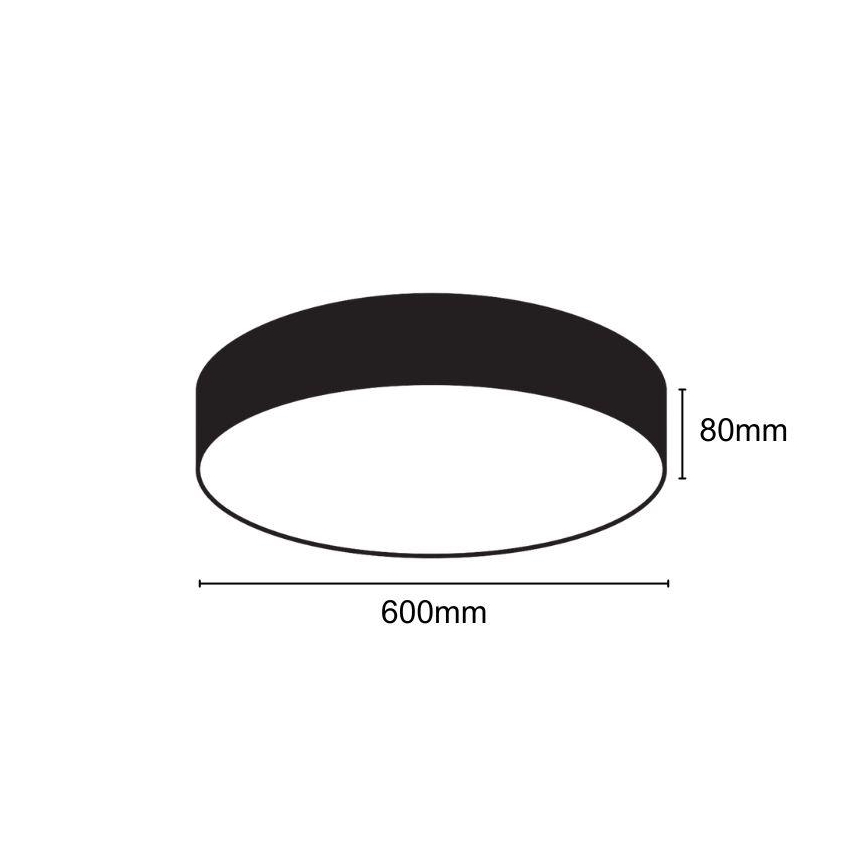 Plafón LED regulable LED/50W/230V 3000-6500K negro + control remoto
