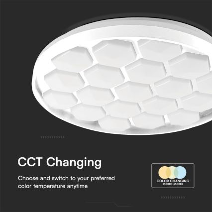 Plafón LED regulable LED/60W/230V 3000/4000/6500K + control remoto
