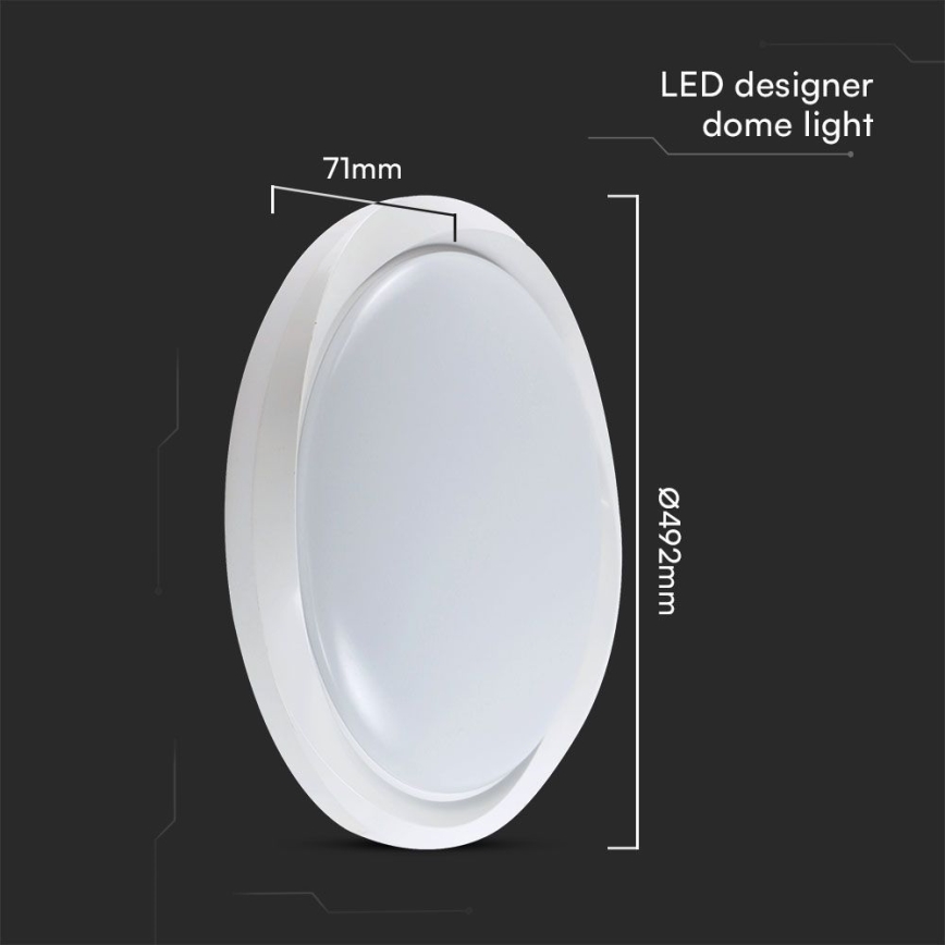 Plafón LED regulable LED/60W/230V 3000-6500K 49,2 cm blanco + control remoto