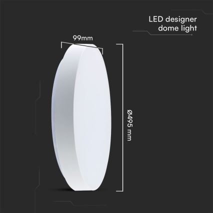 Plafón LED regulable LED/60W/230V 3000-6500K 49,5 cm blanco + control remoto